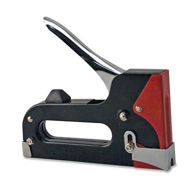 Staple Tacker, Easy Squeeze, 6mm to 14mm Staples, Black/Red