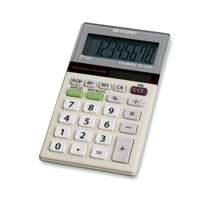 Calculator 8 Digit DC/Solar Pocket 2-1/2"x4"x1/2" PM/GY