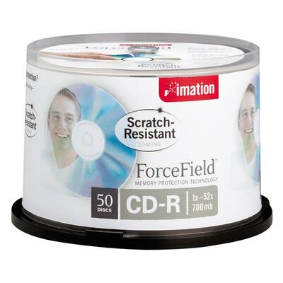 CD-R 52X 700MB/80 Min Branded Scratch Resistant 50 per Pack