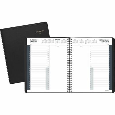 24 Hour Daily Appt Book 1PPD 8-1/2"x11"Page Size Black<br>BLACK<br>Sold by theEA<br>1 EA/BX<br>6 BX/CT