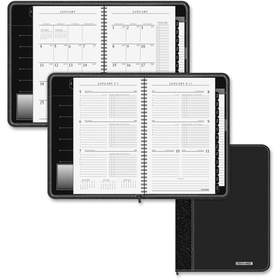 13-Mth Executive Wkly/Mthly Planner Zpr Clsr4-5/8"x8"BK<br>BLACK<br>Sold by theEA<br>1 EA/BX<br>3 BX/CT