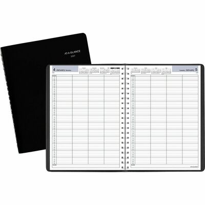 4-Person Group Appt Book1PPDNo Refill7-7/8"x11"Pg SzBK<br>BLACK<br>Sold by theEA<br>3 EA/BX<br>4 BX/CT