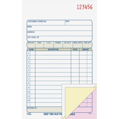 Sales Order Book 3-Part 4-3/16