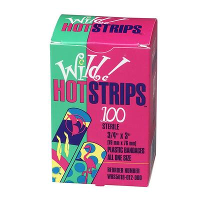 Adhesive Bandages Hot Design Strips 100/BX<br>Sold by theBX<br>100 EA/BX<br>12 BX/CT