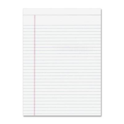 Custom Pad Wide Ruled 8-1/2"x11-3/4" 5 per Pack White
