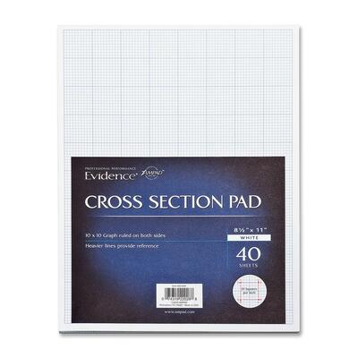 Cross Section PadsRuled 10x10Sq/Inch40 Shts8-1/2"x11"WE