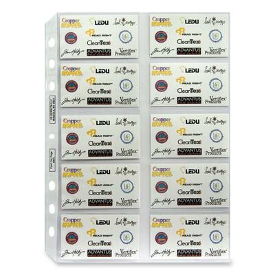 Business Card Refill Pages Without Tabs 11"x8-1/2" Clear