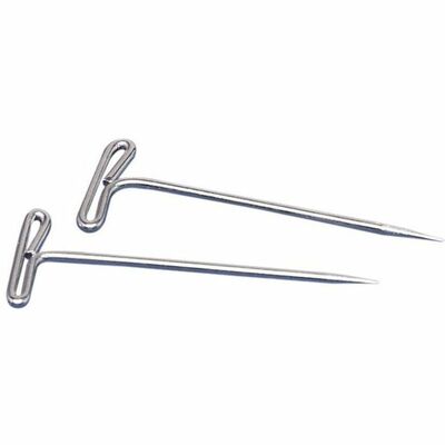 T Pins 2" Length 9/16" Head Width 100/BX Silver<br>NICKEL<br>Sold by theBX<br>100 EA/BX<br>10 BX per Pack