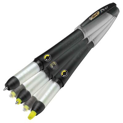 Ball Pen/HighlighterRefill. HighlighterBlack Barrel/BK Ink