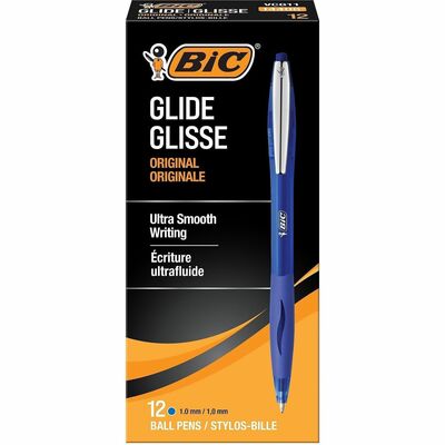 Atlantis Retractable Pen Med Point Blue Ink/Clear Barrel