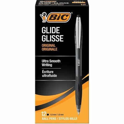 Atlantis Retractable Pen Med Point Black Ink/Clear Barrel