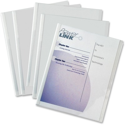 Report Cover With White Binding Bars Polypropylene Clear