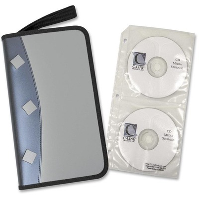 CD Holder w/ Zipper 48 CD Capacity 3 Ring Blue/Gray