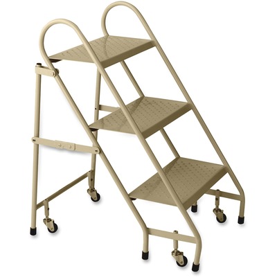 3-Step Folding Platform Ladder19-1/2"x27-1/2"x33-3/8"Beige