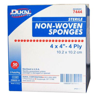 Nonwoven Sponges Sterile 4-Ply 4