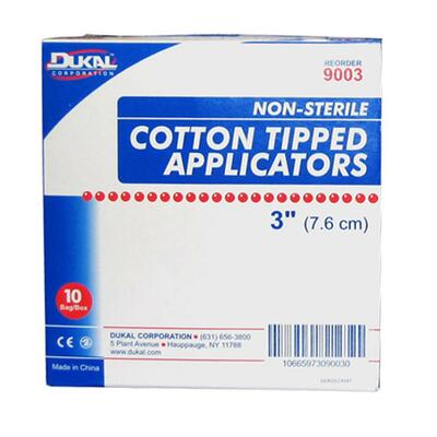 Cotton Tipped Applicators Non-Sterile 3" 1000/BX<br>WHITE<br>Sold by theBX<br>10 BX/CT