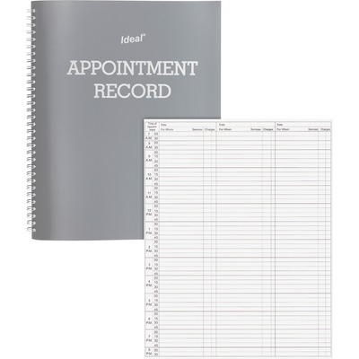 Spiral Appt BookUndatedNon Refill120-Pg8-1/2"x11"Gray