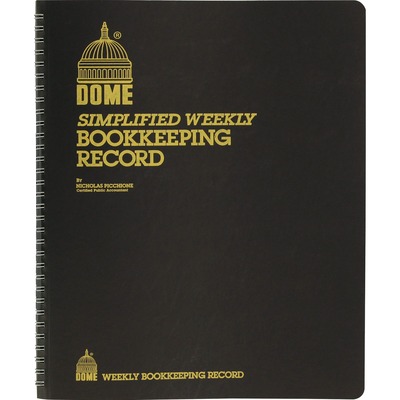 Weekly Accounting Book 128 Pages 9"x11" Brown