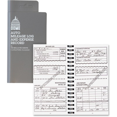 Expense/Auto Mileage Record Book160-Page3-1/2"x6-1/2"Gray