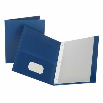 2-Pocket Folder 100-Sheet Cap 8-1/2"x11" 4 per Pack Dark Blue