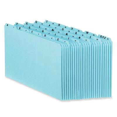 A thru Z Pressboard File Guide 1/5 Self Tab Letter Blue
