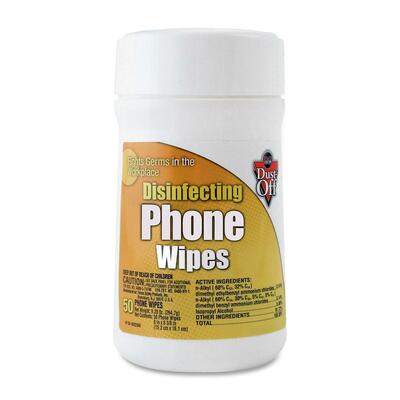 Disinfecting Phone Wipes 6"x 6-3/8" 50-Wipes Lemon Scent
