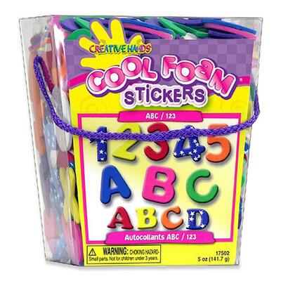 ABC and 123 Foam Stickers 3-D 6oz Bucket<br>MULTI<br>Sold by theEA<br>18 EA/CT