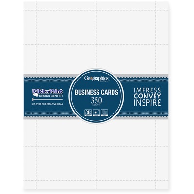 Blank Business Cards 65 lb. 8-1/2"x11" 350 per Pack White