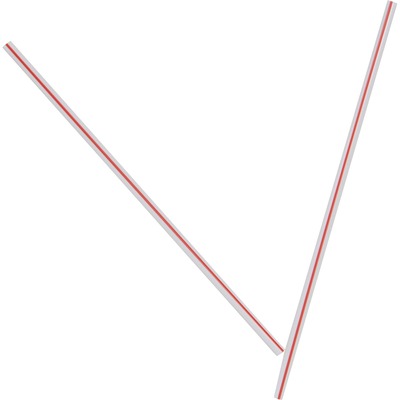 Stir Sticks Plastic White With Red Stripe