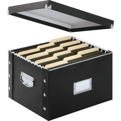 Collapsible Letter/Legal File Box12-3/8"x15"x9-3/4" Black