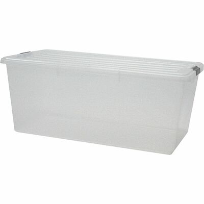 Storage Box W/Lid 91 Quart 17-3/4"x31-1/2"x13" Clear