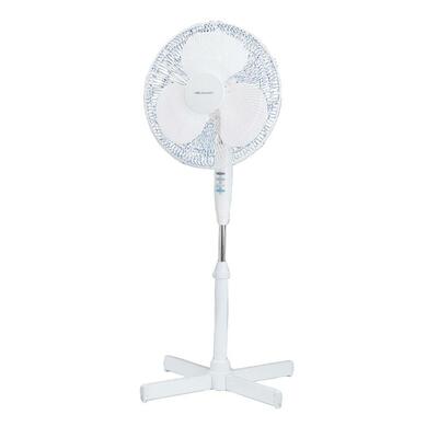 16" Fan 3-Speed Oscillating 42"-50"Height Ivory W/Chrome