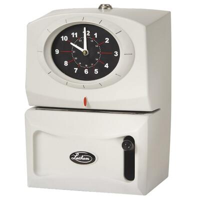 Manual Time Clock Tabletop or Wall Mount 8"x5"x10" Gray