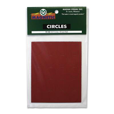 Magnetic Circles 3/4"Diameter 20 per Pack Red