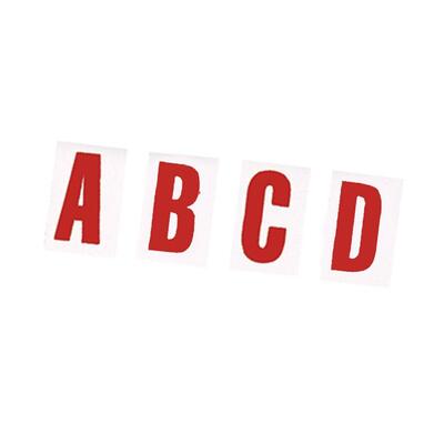 Magnetic Letters 3/4" Red on White