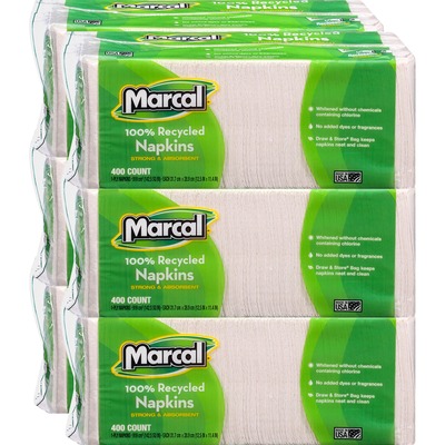 Luncheon Napkin Single-Ply 12-1/2"x11-1/4" 6 PK/CT White