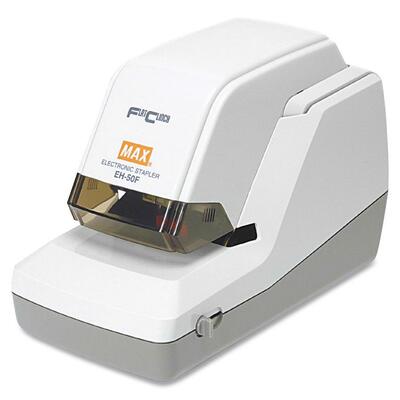 Heavy-Duty Electronic Stapler Flat Clinch 5000 Cap Gray