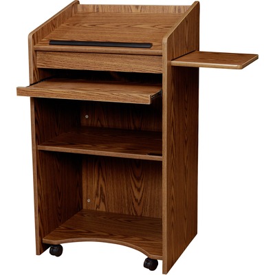 Floor Lectern/AV Stand 25"x20"x46" Medium Oak