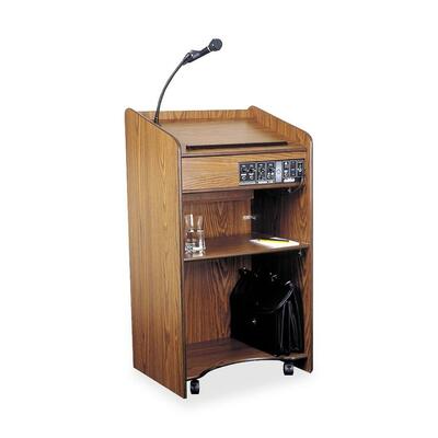 Presentation Lectern 25"x20"x46" Medium Oak