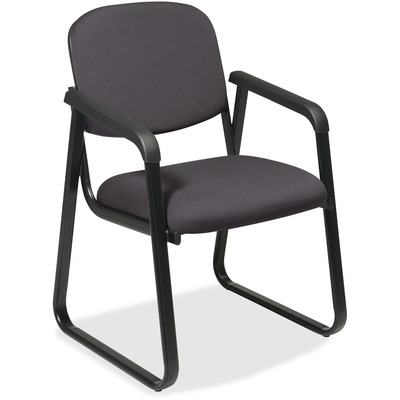 Deluxe Sled Base Chair With Arms 23"x24"x32" Onyx