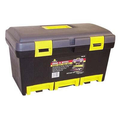Heavy-Duty Tool Box Plastic 17-1/2"x9-1/2"x10" Black