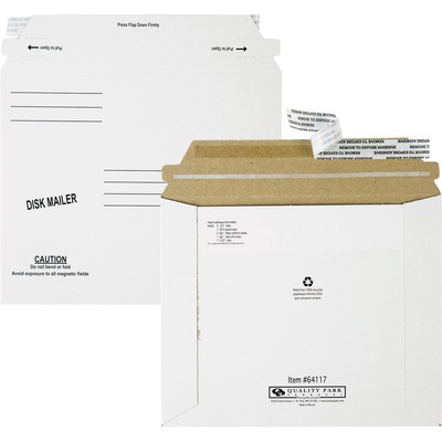 5-1/4" Diskette/CD Mailers 7-1/2"x6-1/8" 100/CT White