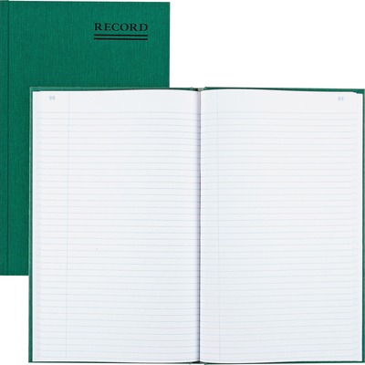 Book W/MarginRecord-Ruled150 Pages12-1/4"x7-1/4"Green