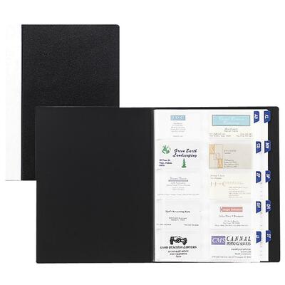 Business Card Book480 Card Cap9-1/8"x1/2"x12-3/8"Black