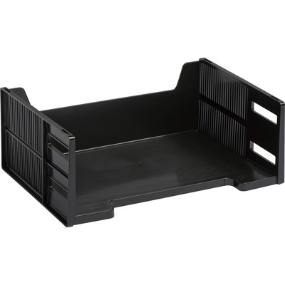 High Capacity Stackable Tray Letter Side Loading Black
