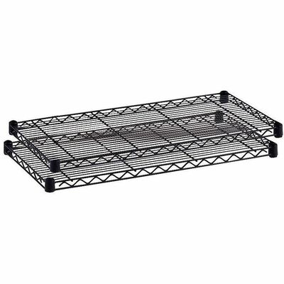 2 Extra Shelves Fits Wire Shelving Units 48"x18" Black