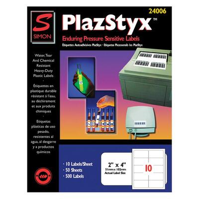 Plazstyx Labels F/Laser Printers Shipping 2"x4" WE