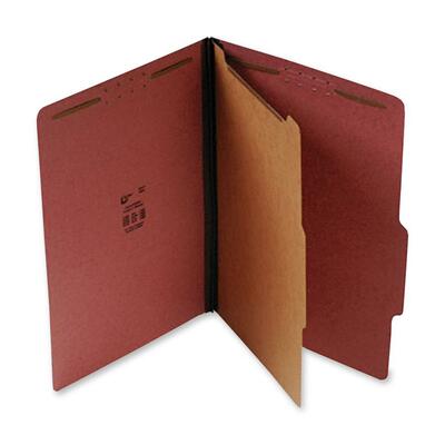 Classification Folder 1 Divider 4 Fasteners Letter Red