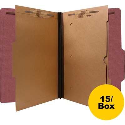 Classification Folder 2-Pocket 6 Fasteners Legal Red