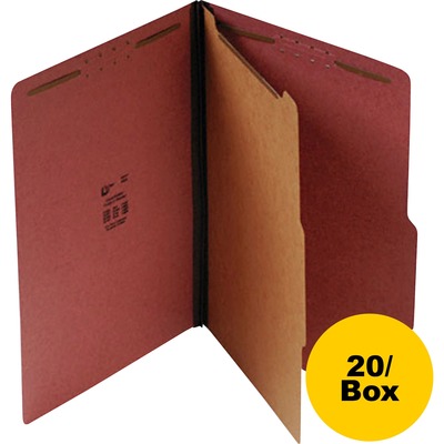 Classification Folder 1 Divider 4 Fasteners Legal Red